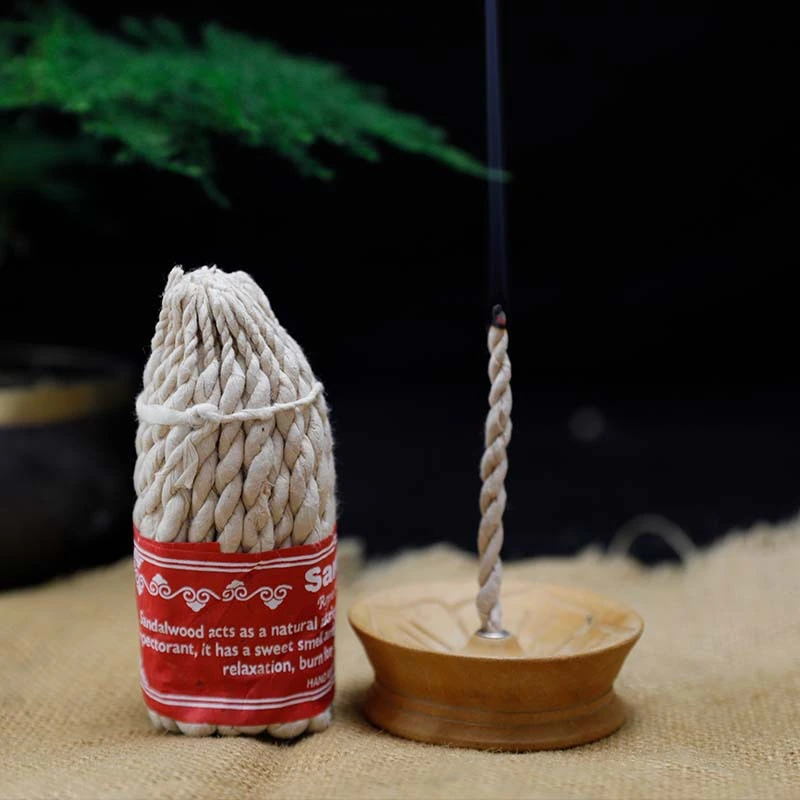1 Set of Tibetan Rope Incenses Fragrance Incense Rope with Incense Rope Holder for Home Office
