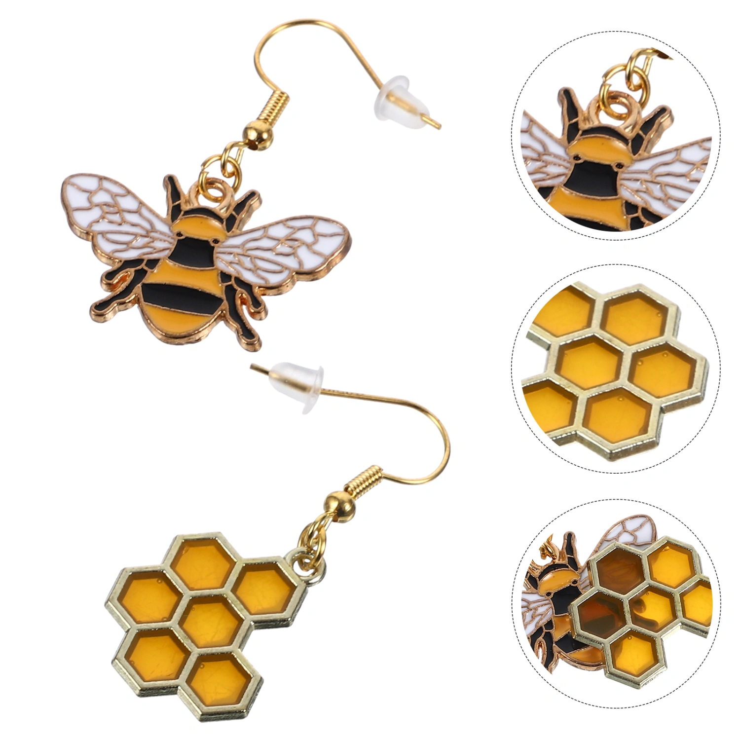 1 Pair Women Bee Pendant Earrings Retro Beehive Earrings Dangle Earrings Ear Jewelry