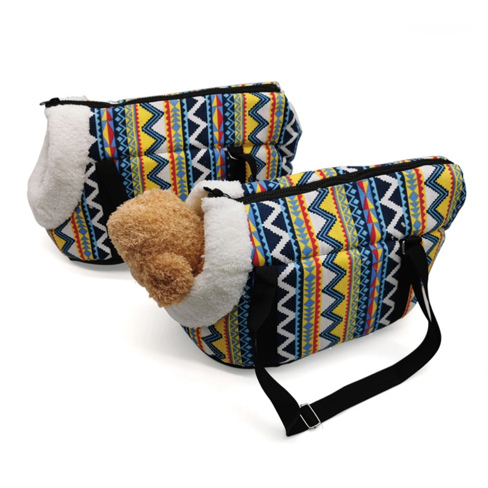 Portable Cat Dog Backpack Warm Outdoor Pet Storage Bag Vintage Pet Carring Bag (Size S)