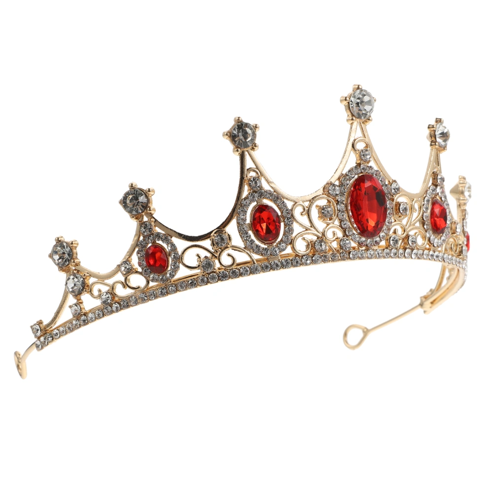 1pc  Exquisite Rhinestone Crown Girl Crown Headdress Party Ruby Tiara Prop