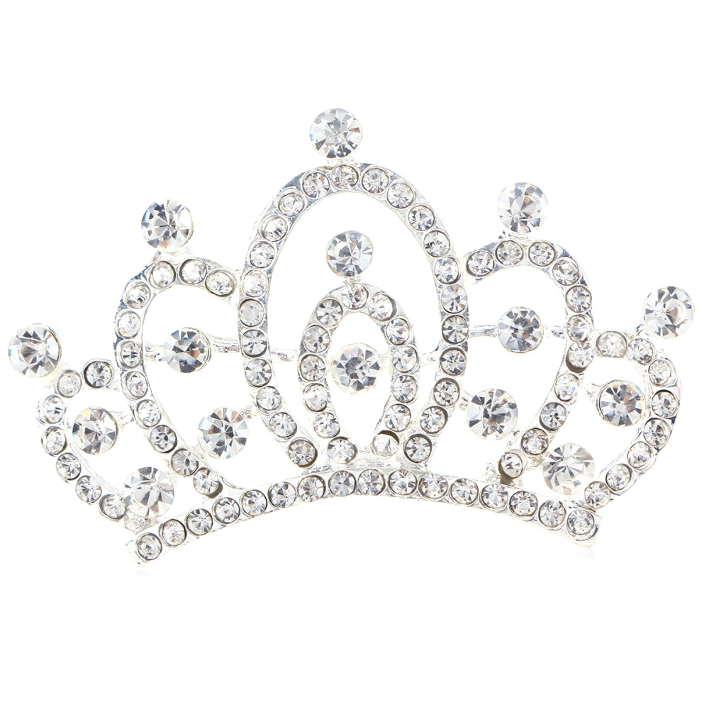 Girl Sparkling Rhinestone Crown Tiara Headband Comb Crowns Hair Decoration Jewelry for Children