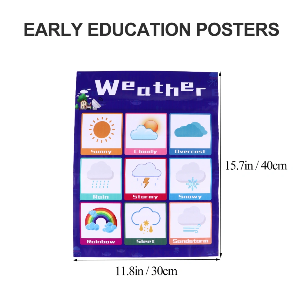 1pc Educational Chart Weather Poster Best Kids Fun Learning Chart for Toddler