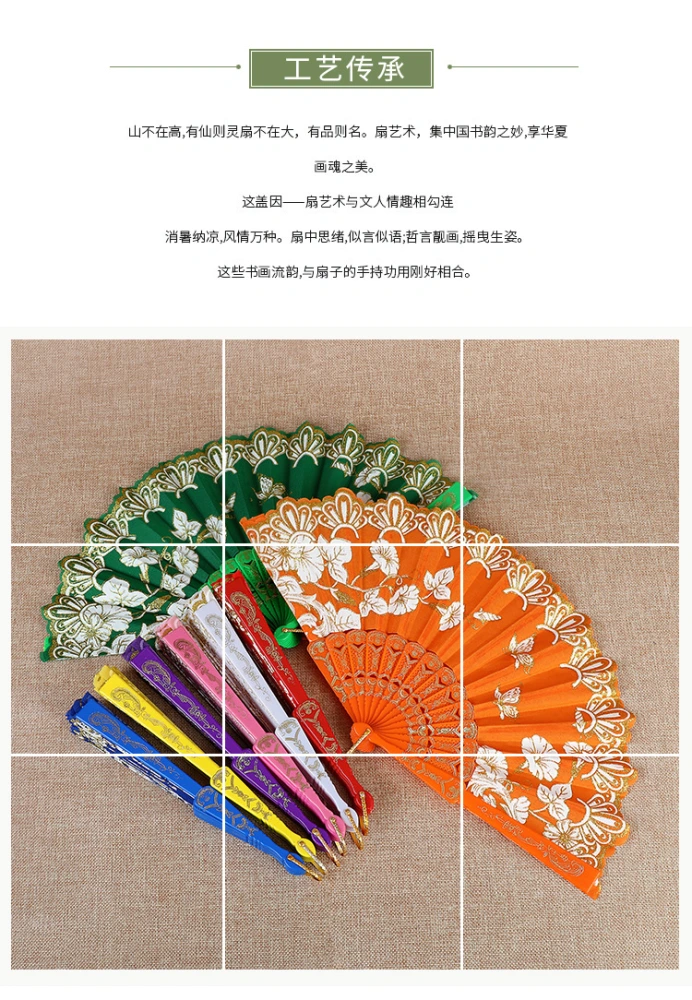 8Pcs Retro Hand Fan Handheld Folding Fan Dancing Fan Chinese Style Performance Fan