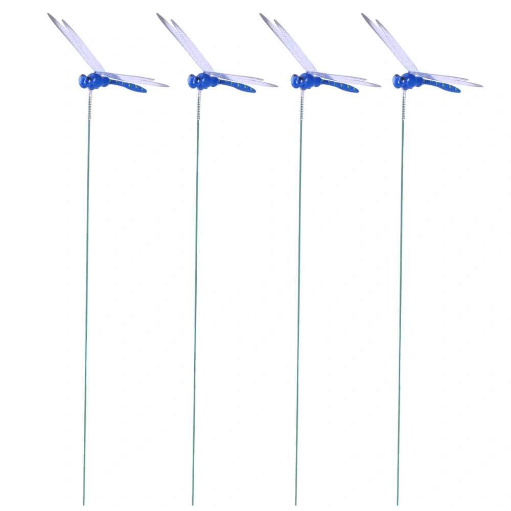 4pcs Simulation Dragonfly Arrangment Wedding Decor Party Decoration Outdoor Decor Photography Props for Party Yard Planter (Blue)