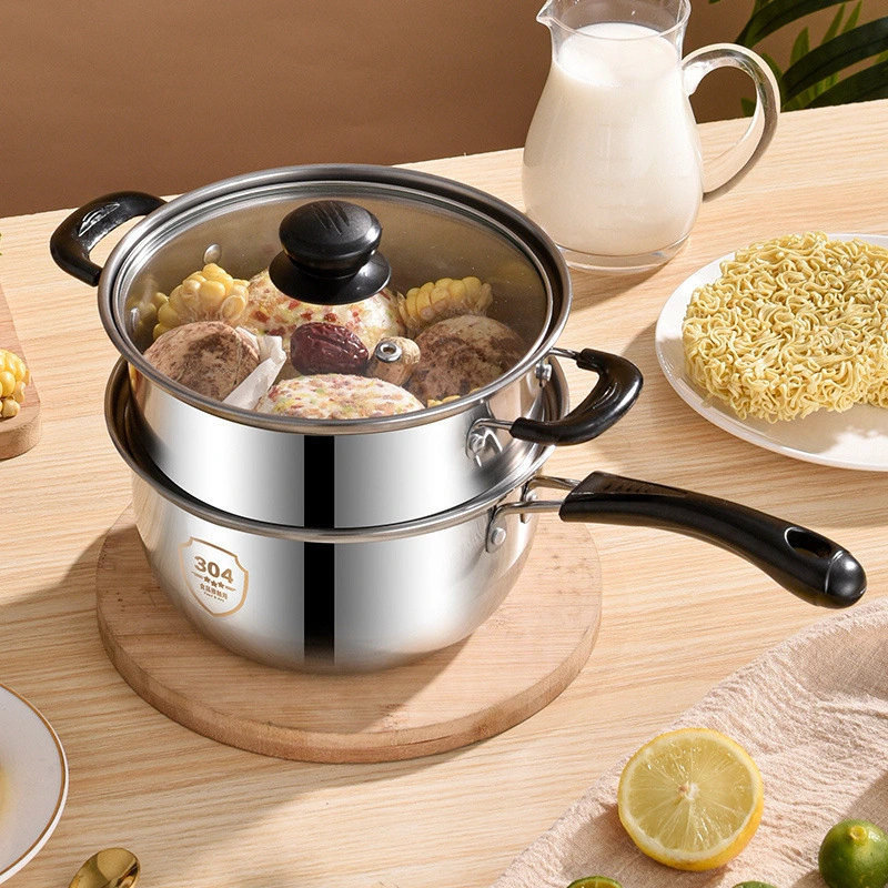 Stainless Steel Milk Pot Saucepan Soup Cooking Pot Non-stick Kitchen Cookware