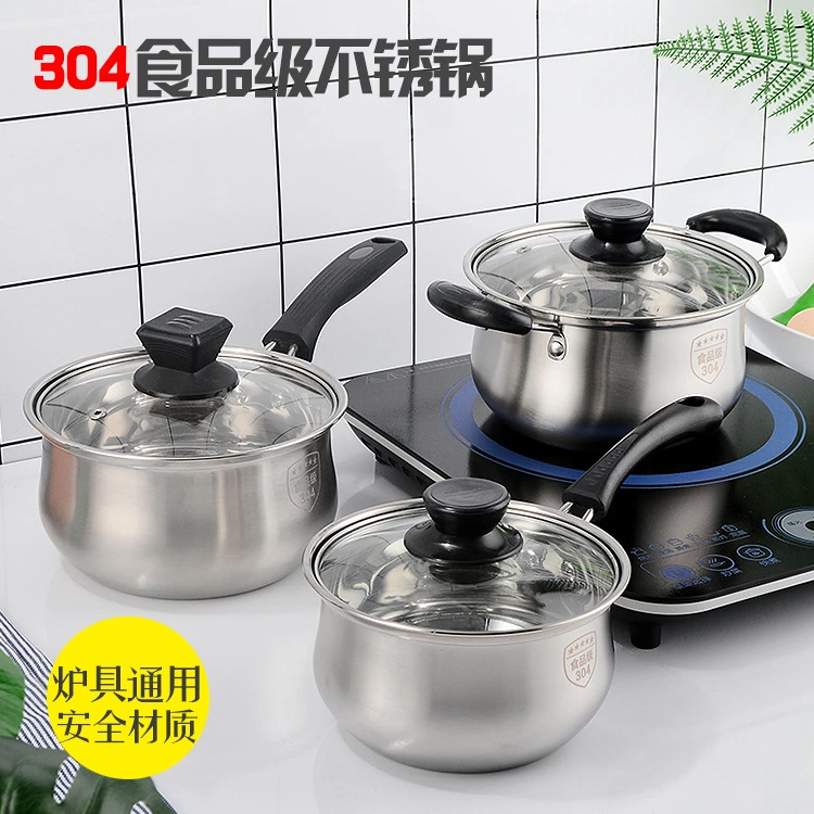 Stainless Steel Milk Pot Saucepan Soup Cooking Pot Non-stick Kitchen Cookware