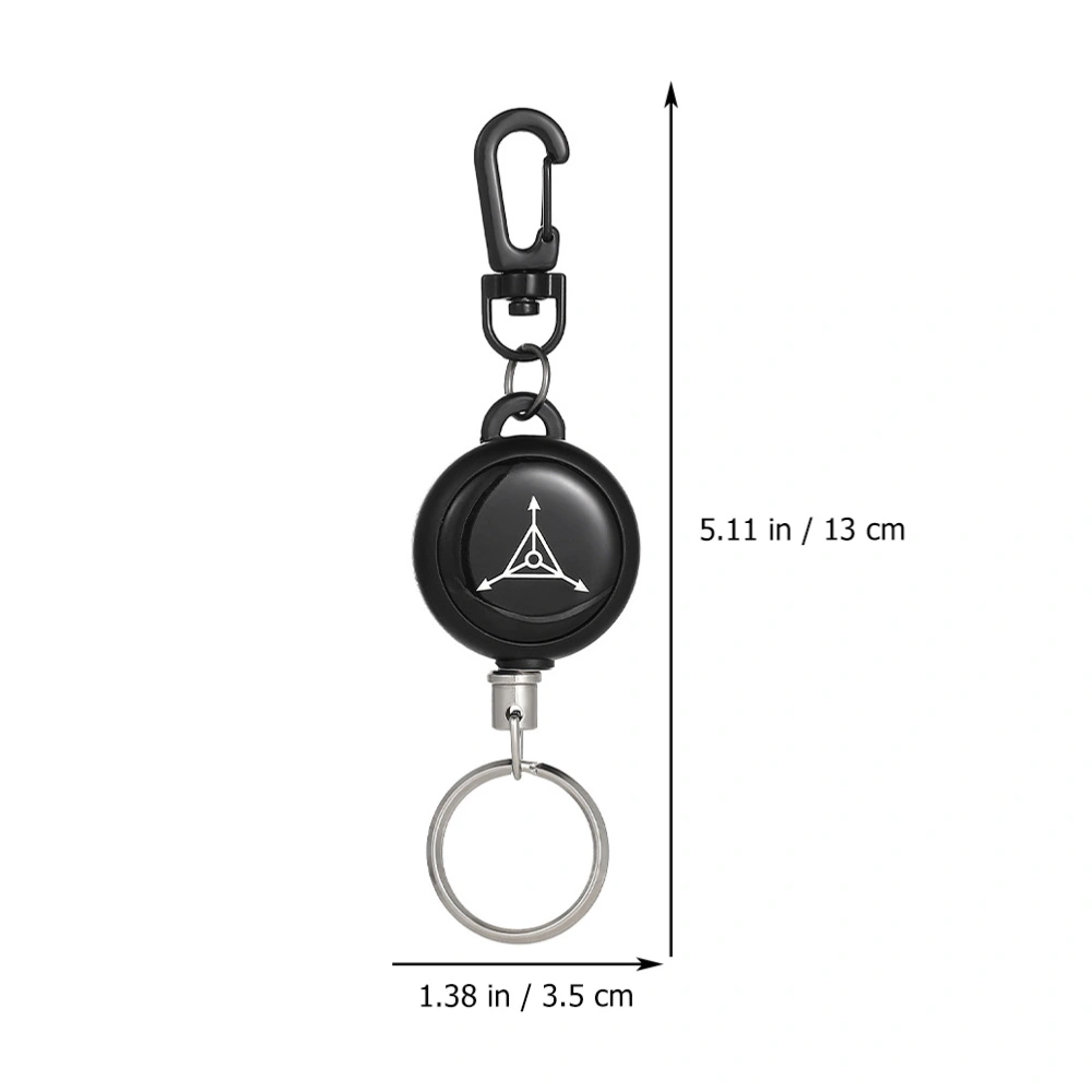 2pcs Stretchable Key Rings Anti Lose Buckle Key Ropes Hanging Buckle Keychains (Black)