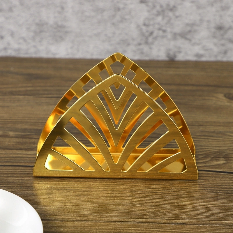 Simple Napkin Holder Restaurant Desktop Napkin Holder  Decorative Serviette Holder Golden