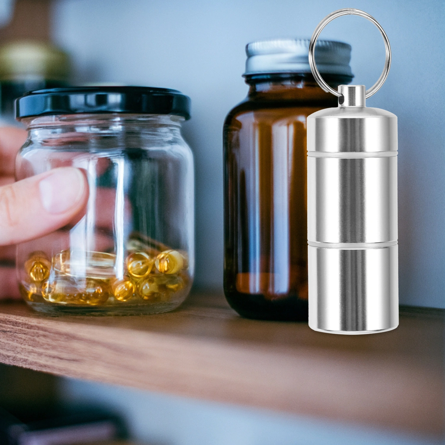 Aluminum Alloy Weekly Pill Organizer Small Portable Pill Case Outdoor Pill Dispenser Travel Pill Box