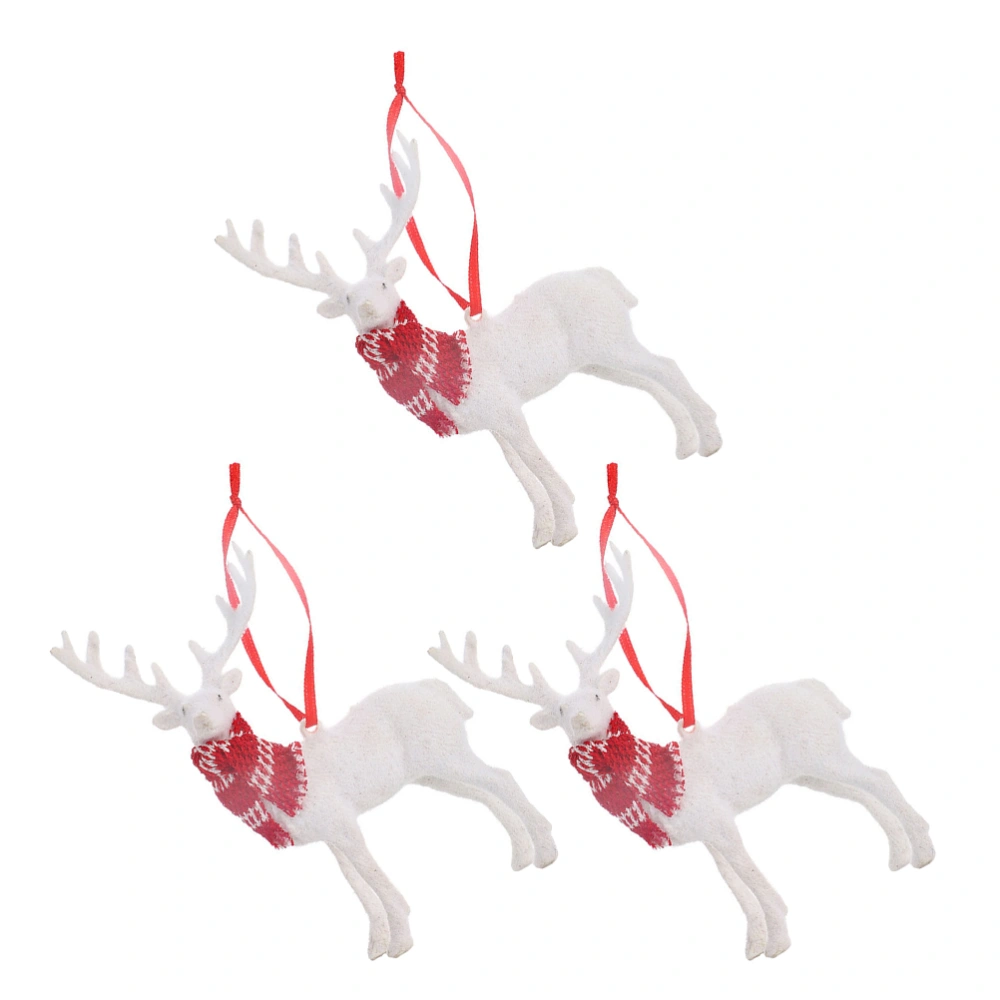 3Pcs Creative Reindeer Hanging Ornament Christmas Hanging Pendant Festival Pendants