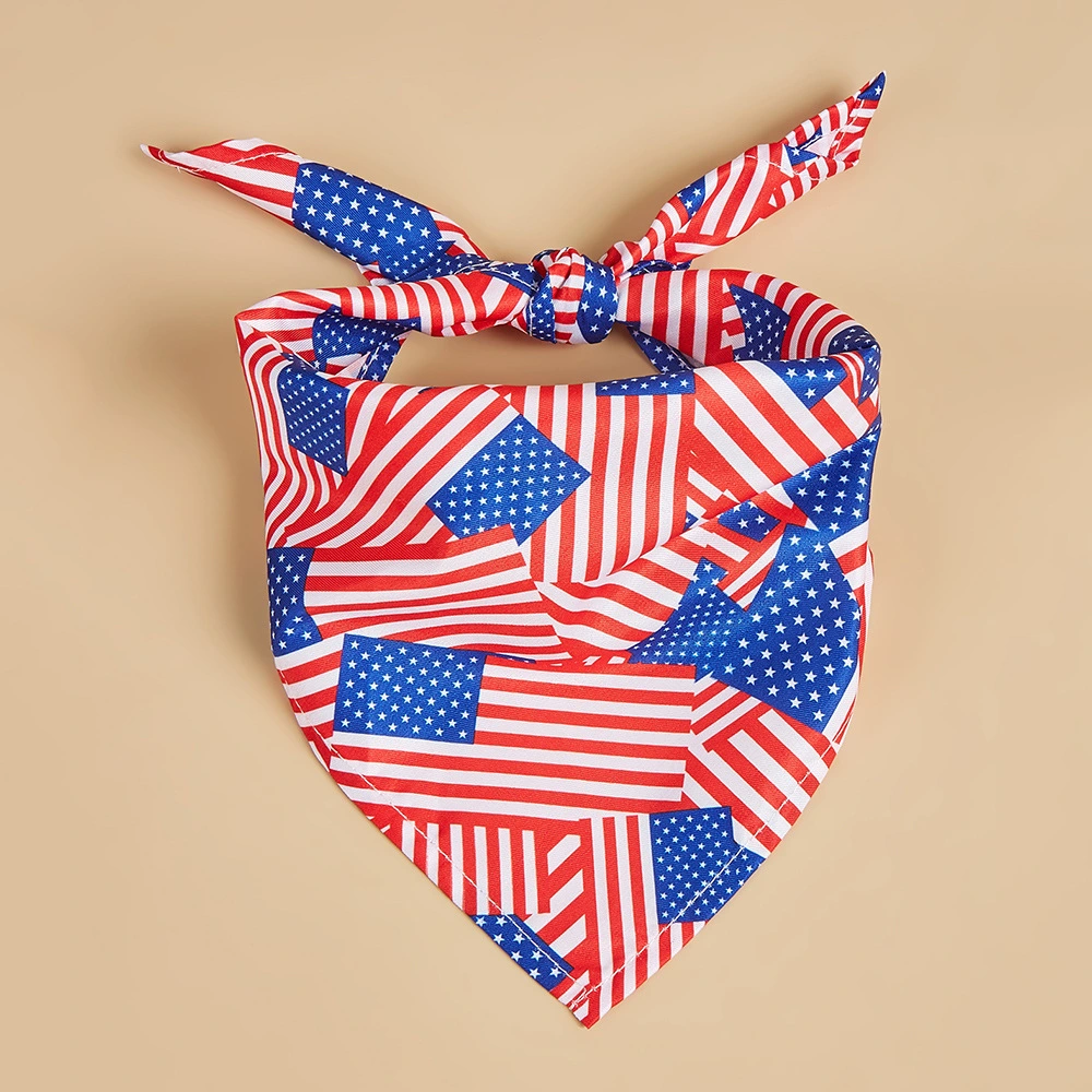 Decorative Dog Bandana American Flag Style Cat Dog Kerchief Dog Triangle Bib