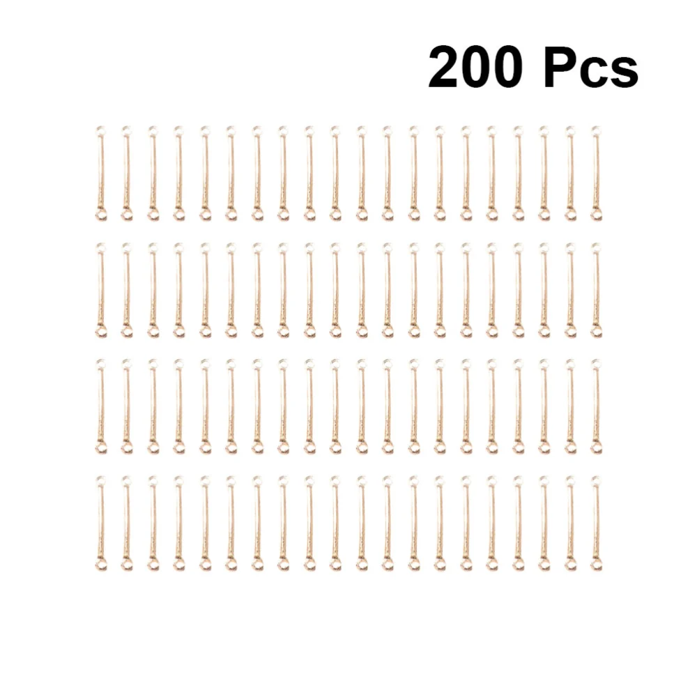 200pcs Eardrop Connection Rod Accessories Decorative Earring Jewelry Accessories for Woman (Golden 20mm)