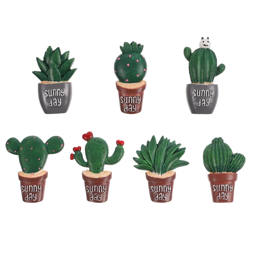 7pcs Succulent Shape Resin Refrigerator Sticker Accessories Handmade Decoration