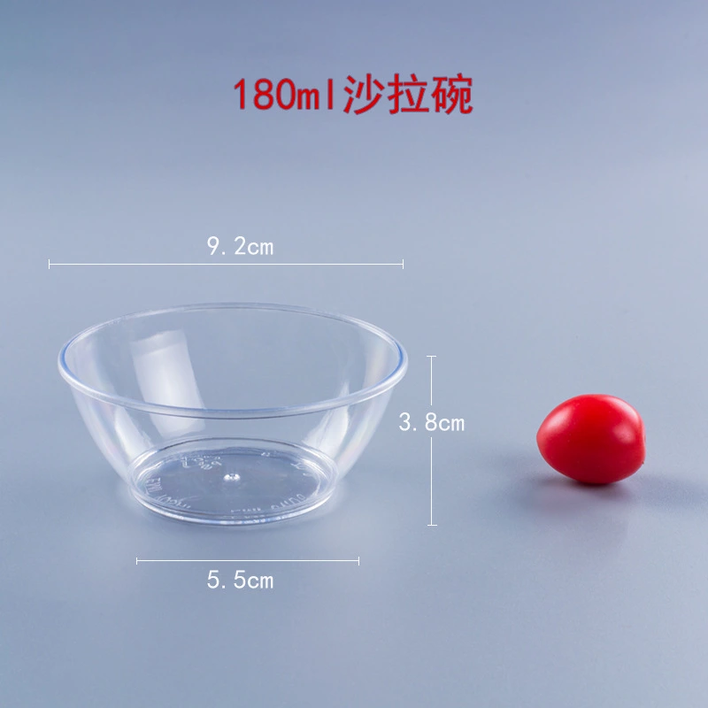 100Pcs Disposable Food Bowls Clear Salad Bowls Multi-use Bowls Rice Bowls Convenient Clear Bowls