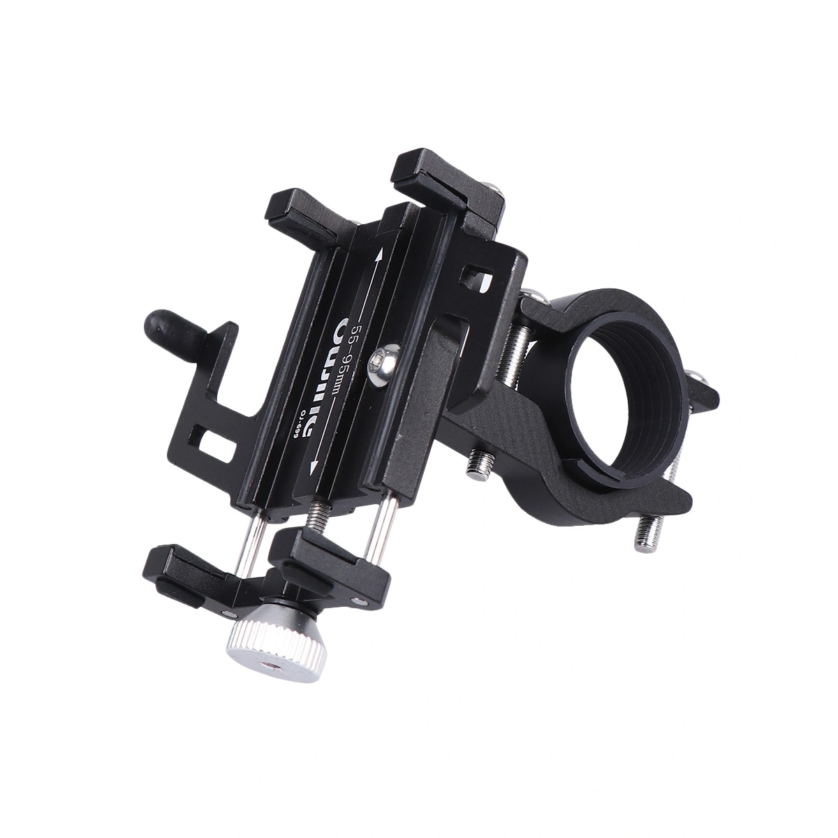 Car Mobile Phone Case Base Bracket Aluminium Alloy Adjustment Desktop Phone Holder Compatible for Car Motorbike(Black)