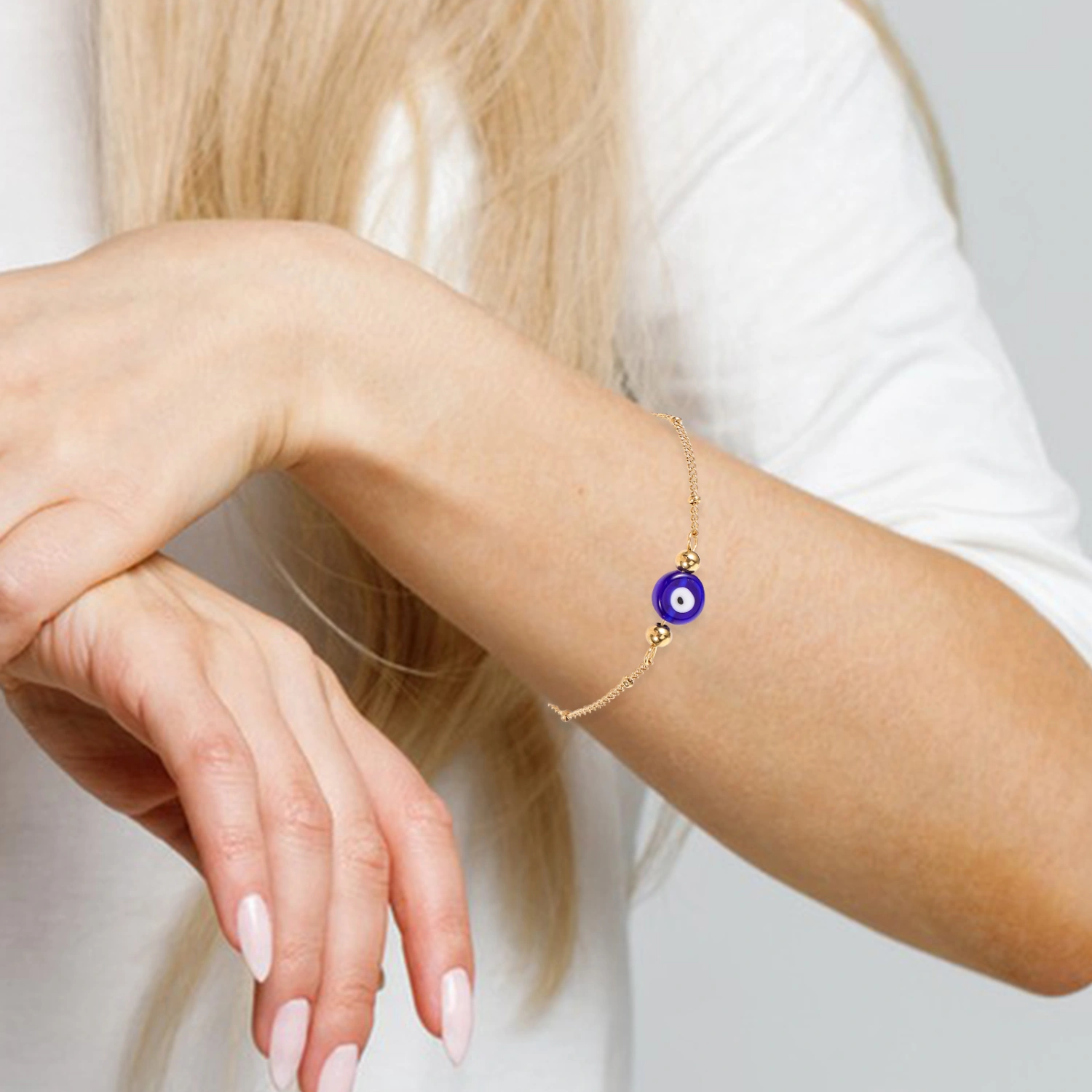 1 Set of Adjustable Evil Eye Bracelet Stainless Steel Bracelet Eye Decor Bracelet Women Bracelet