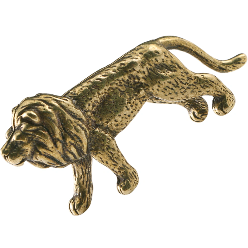 Brass Lion Craft Decoration Retro Animal Ornament Desktop Metal Lion Ornament