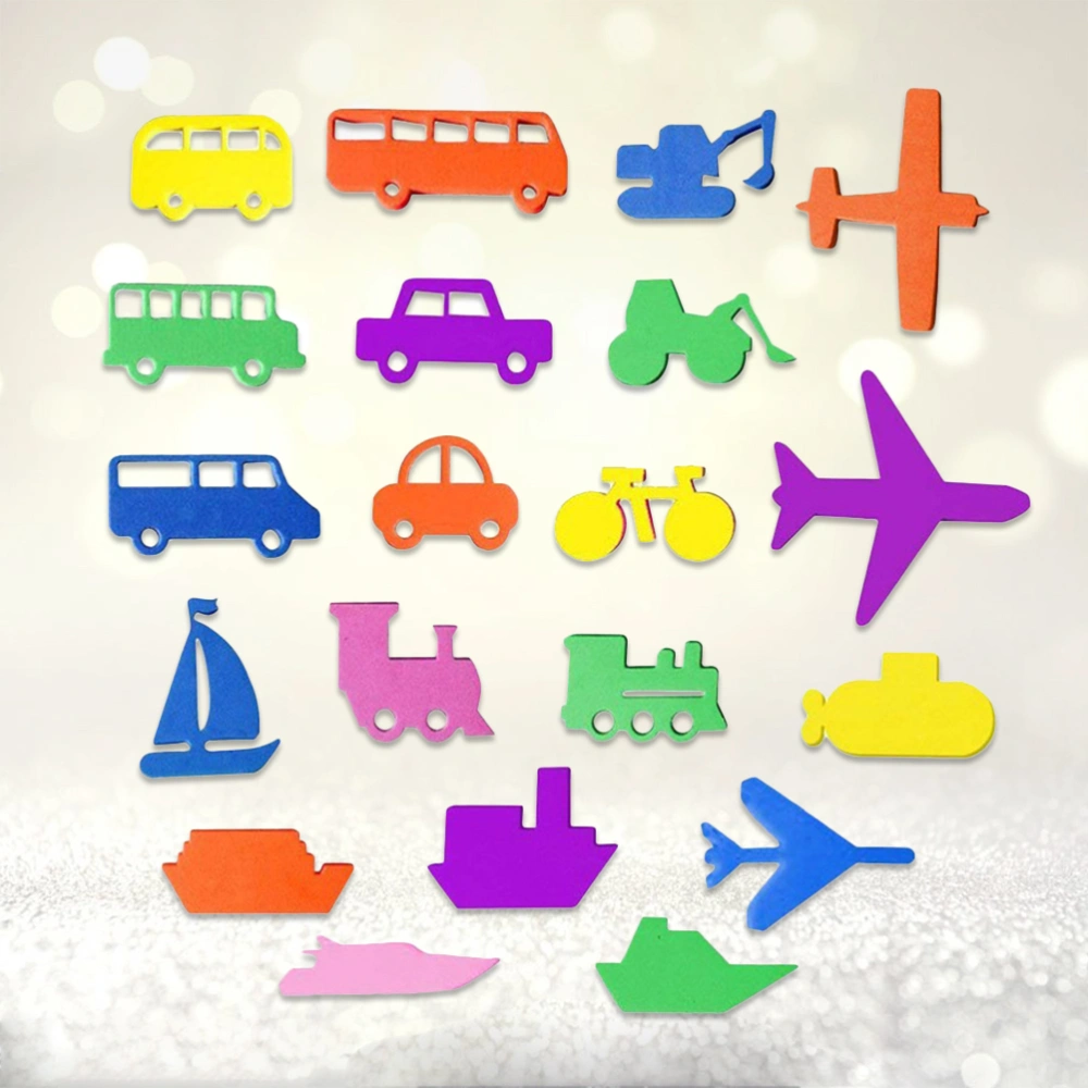 20Pcs Bathroom Shower Stickers Silicone EVA Vehicle Shaped Stickers Educational Water Toys for Toddlers Kids (Random Color)