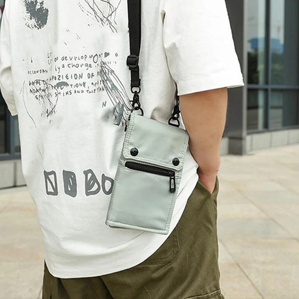 1Pc Casual Single Shoulder Bag Men Cross Body Bag Buckle Design Storage Bag