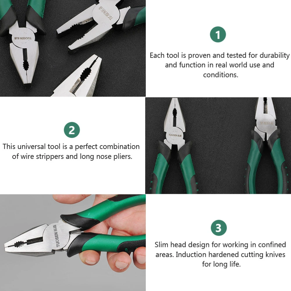 1PC Household Vise Pliers Practical Wire Cable Cutter Heavy-duty Tool (Green)