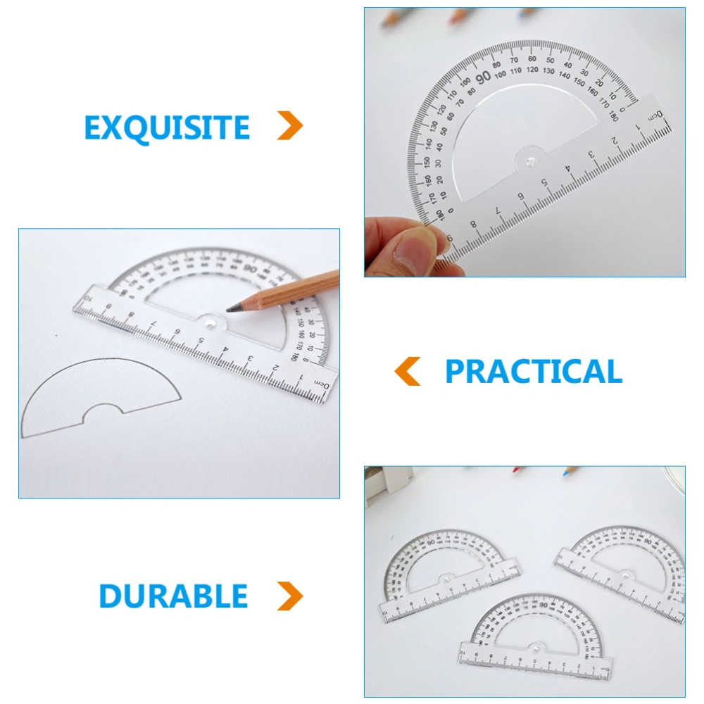 30pcs Plastic Clear Protractor Math Geometry Protractor Student Stationery