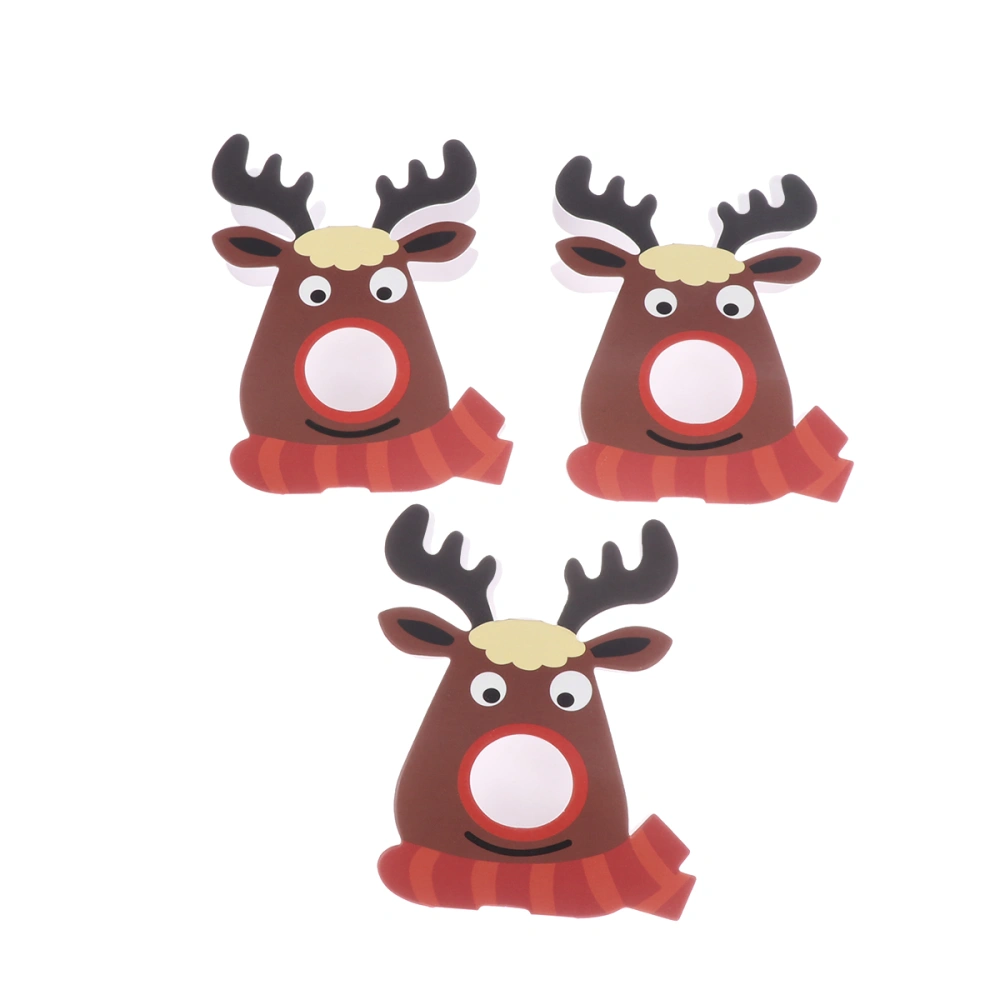 25pcs Christmas Elk Pattern Lollipop Paper Cards Party Packaging Decoration Cards Deer DIY Message Cards Red