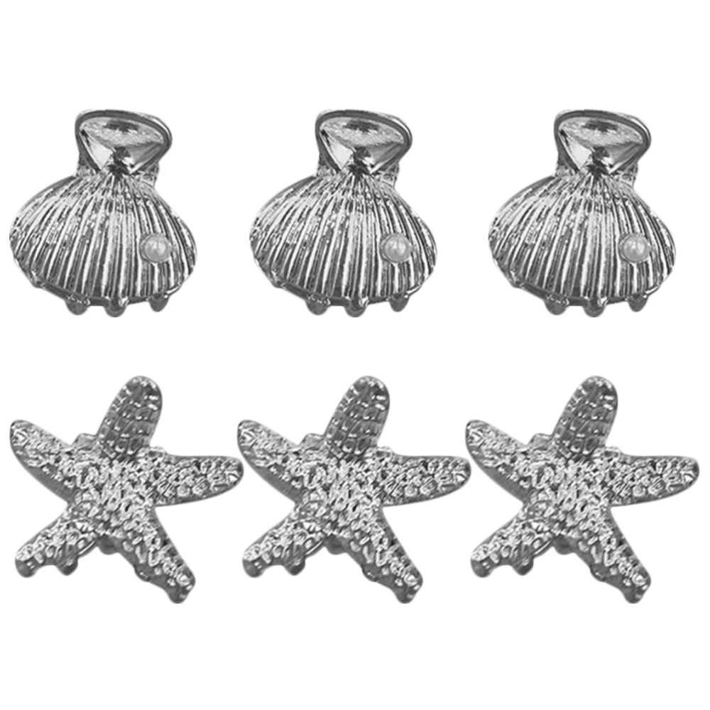 6pcs Hair Claw Clips Small Hair Clips Kids Shell Star Hair Clips Little Girls Hair Accessories