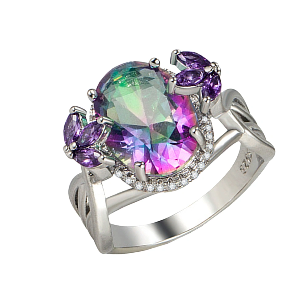 Colorful Finger Ring Zircon Ring Party Rhinestone Ring for Women Ring Jewelry