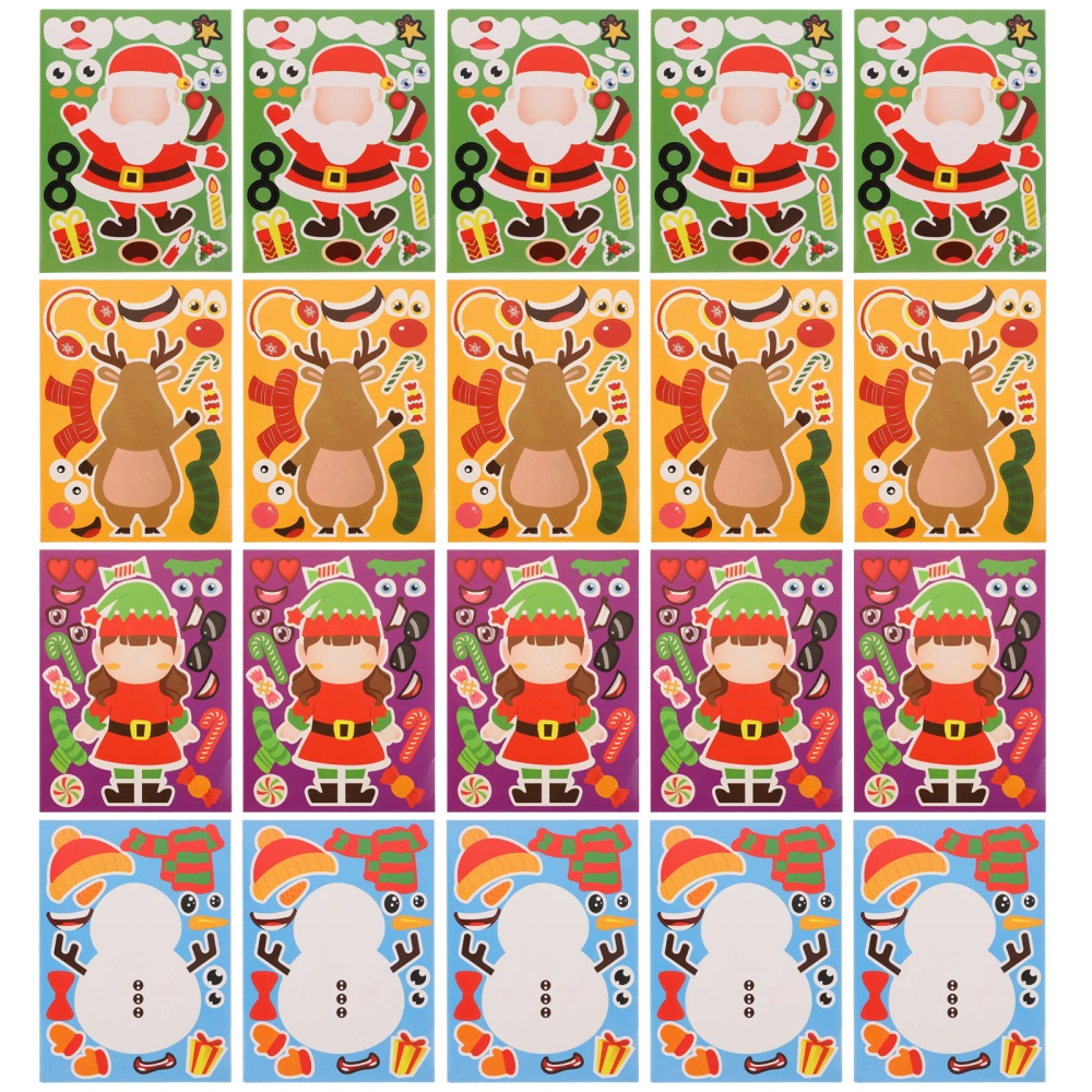 32 Sheets Xmas Party Jigsaw Puzzle Stickers kids Xmas Gifts Decorative Stickers