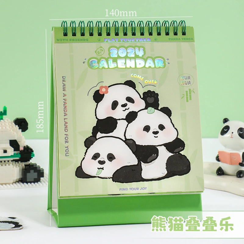 Noting Desktop Calendar Panda Pattern Standing Calendar Household Standing Calendar