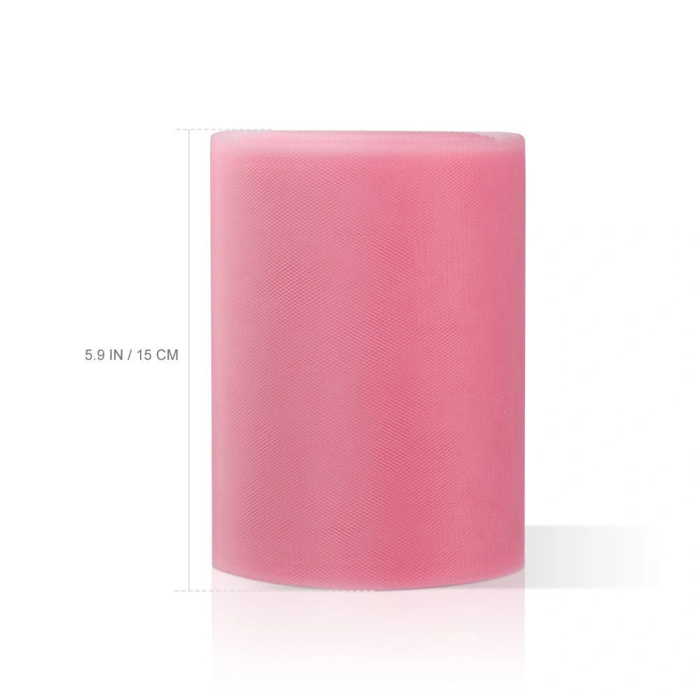 ROSENICE 1 Roll Tulle Fabric Roll for Wedding Party Bow Banquet Craft Favor Decoration (Pink)