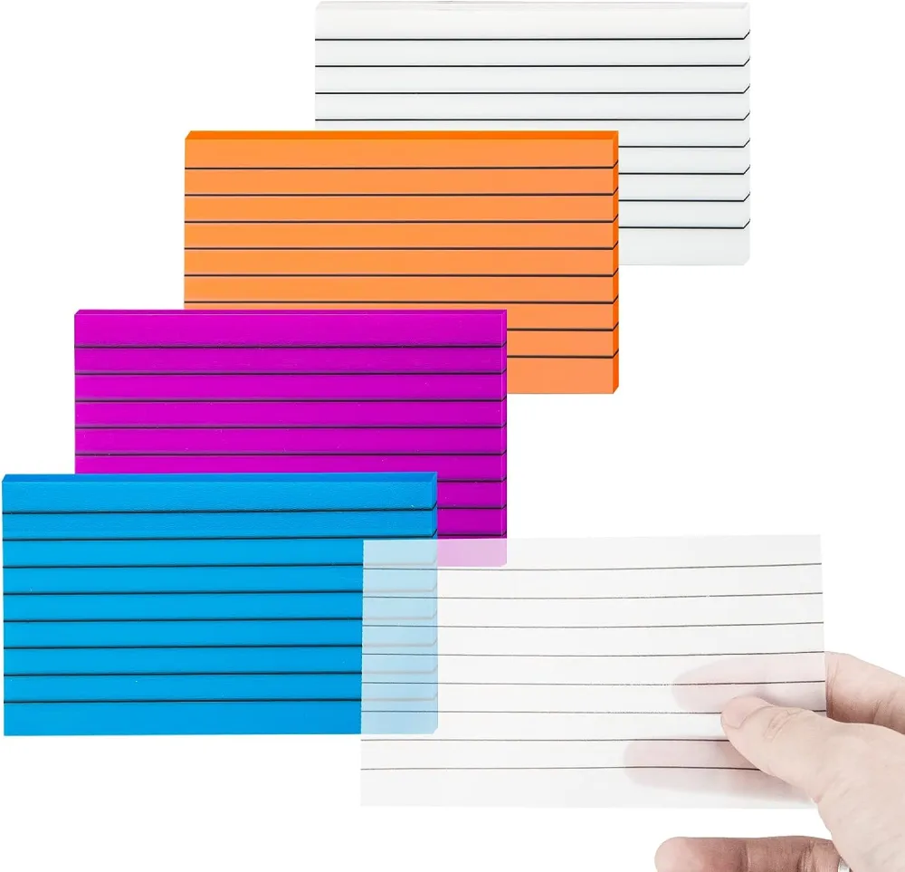 4Pcs Translucent Note Pads Portable Memo Pads Reusable Memo Stickers To Do List Planning Memo Pads