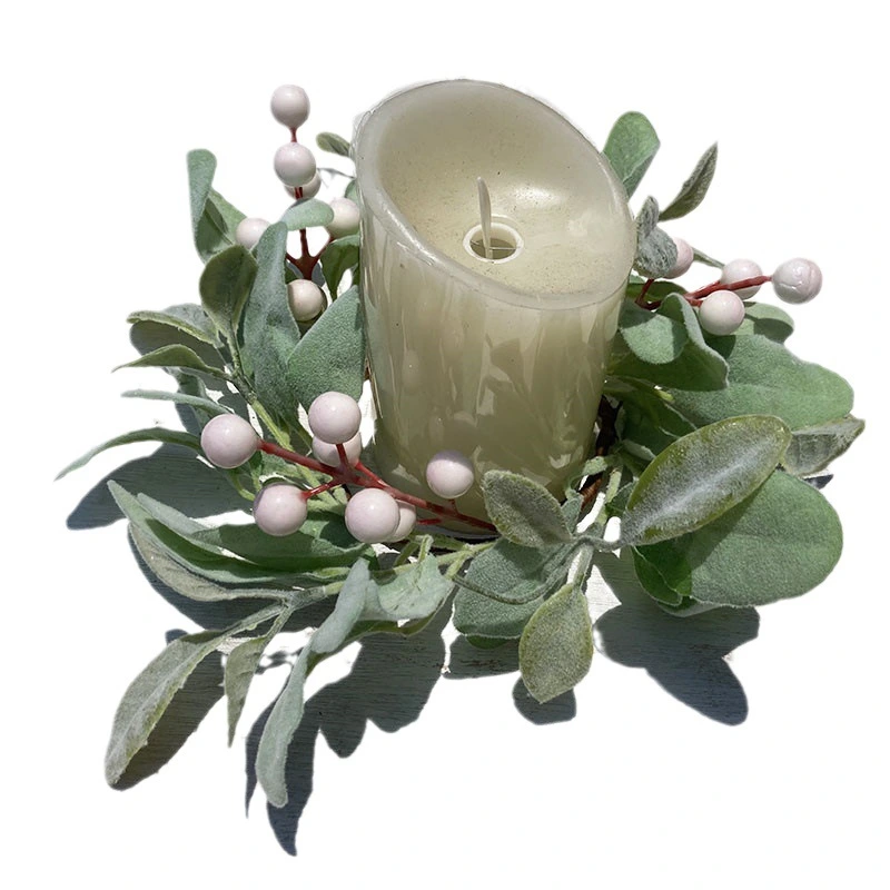 Multi-use Pillar Candle Ring Wreath Artificial Wreath Creative Candle Ring