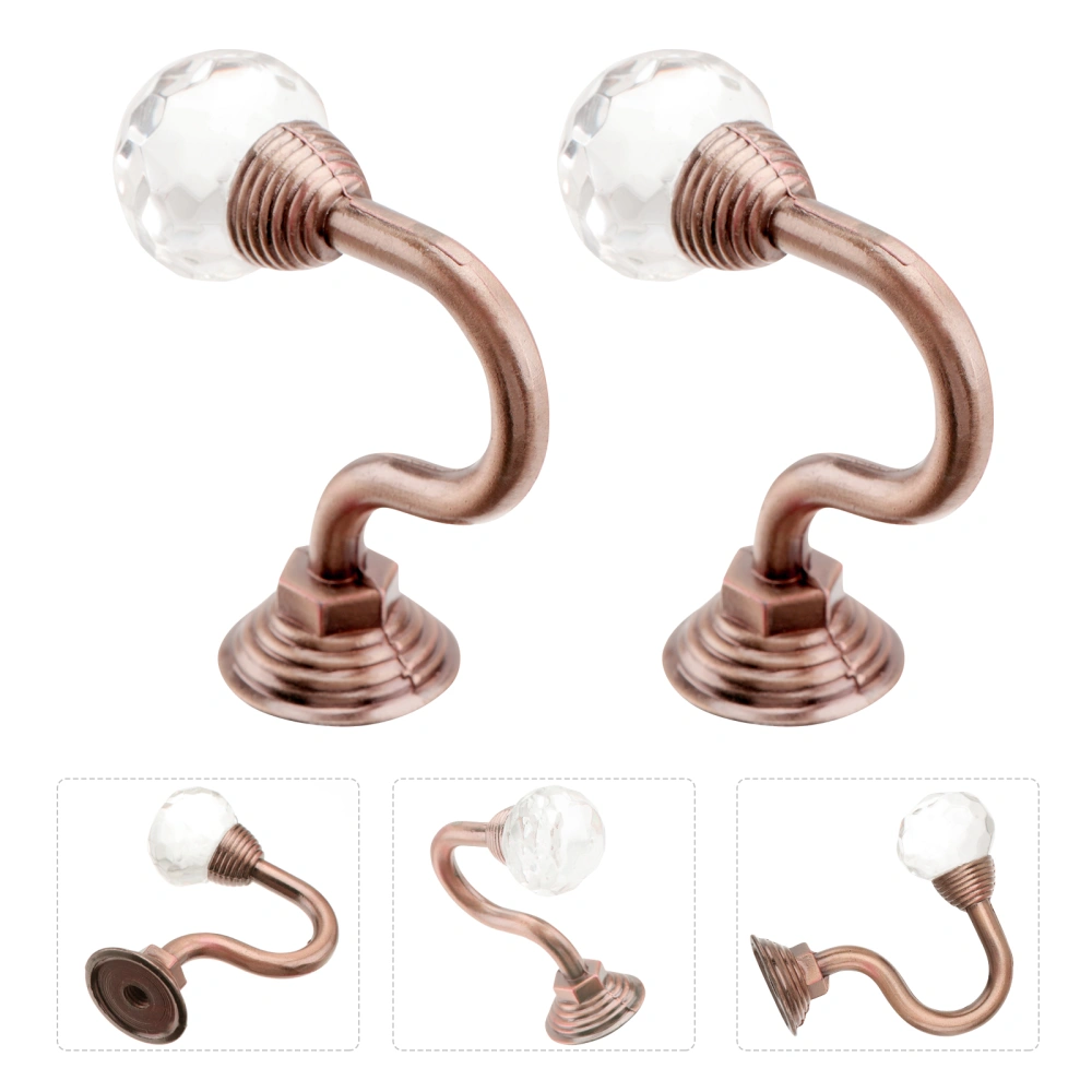 2Pcs Wall Hook Curtain Hooks Home Hook European Hook Creative Zinc Alloy Hook