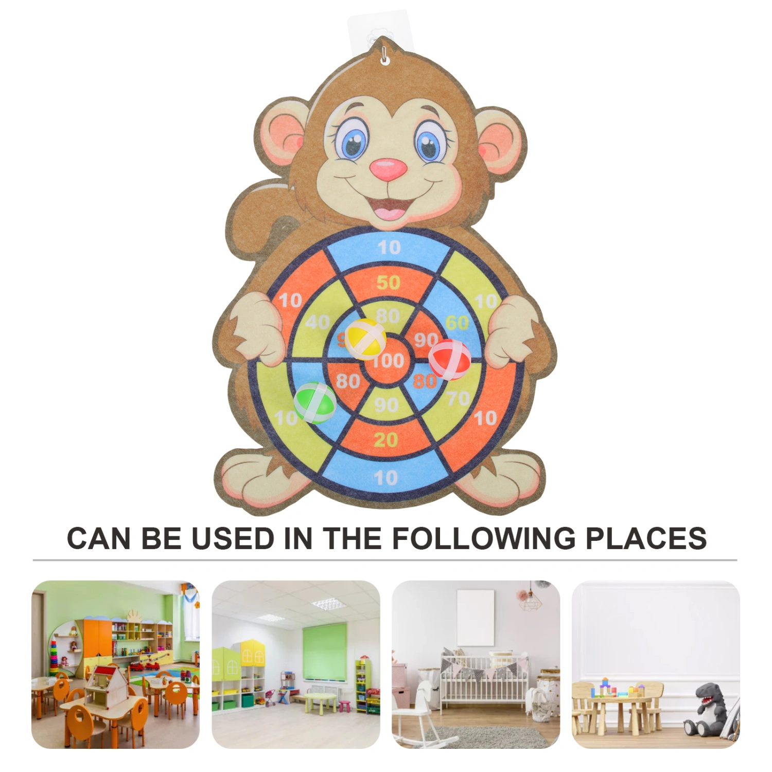 2 Sets Cartoon Dart Board with Sticky Balls Kids Dart Board Game Set Party Favors