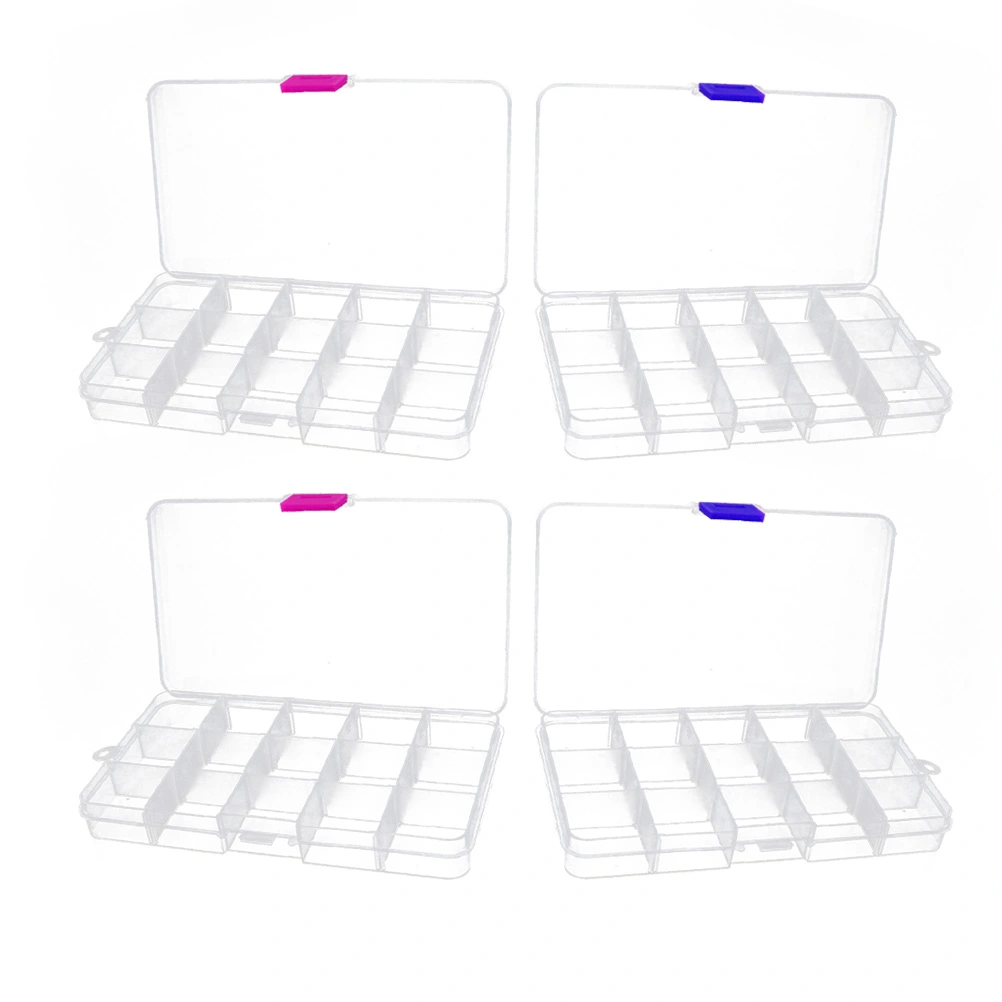 4pcs Plastic Jewelry Organizer with Detachable Adjustable Divider Multipurpose Storage Box(Set 1)