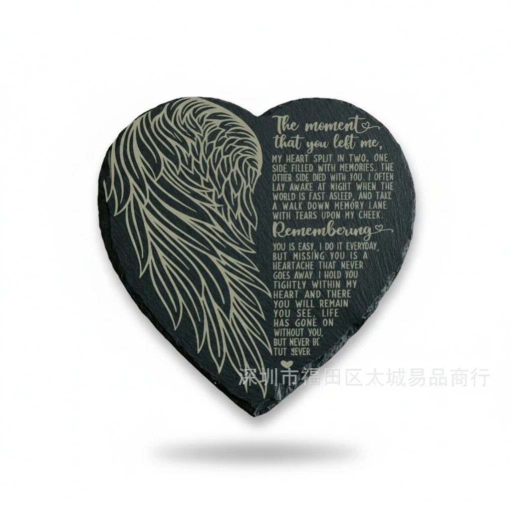 Memorial Stone for Loved One Memorial Stone for Pet Garden Cemetery Heart Memorial Decor