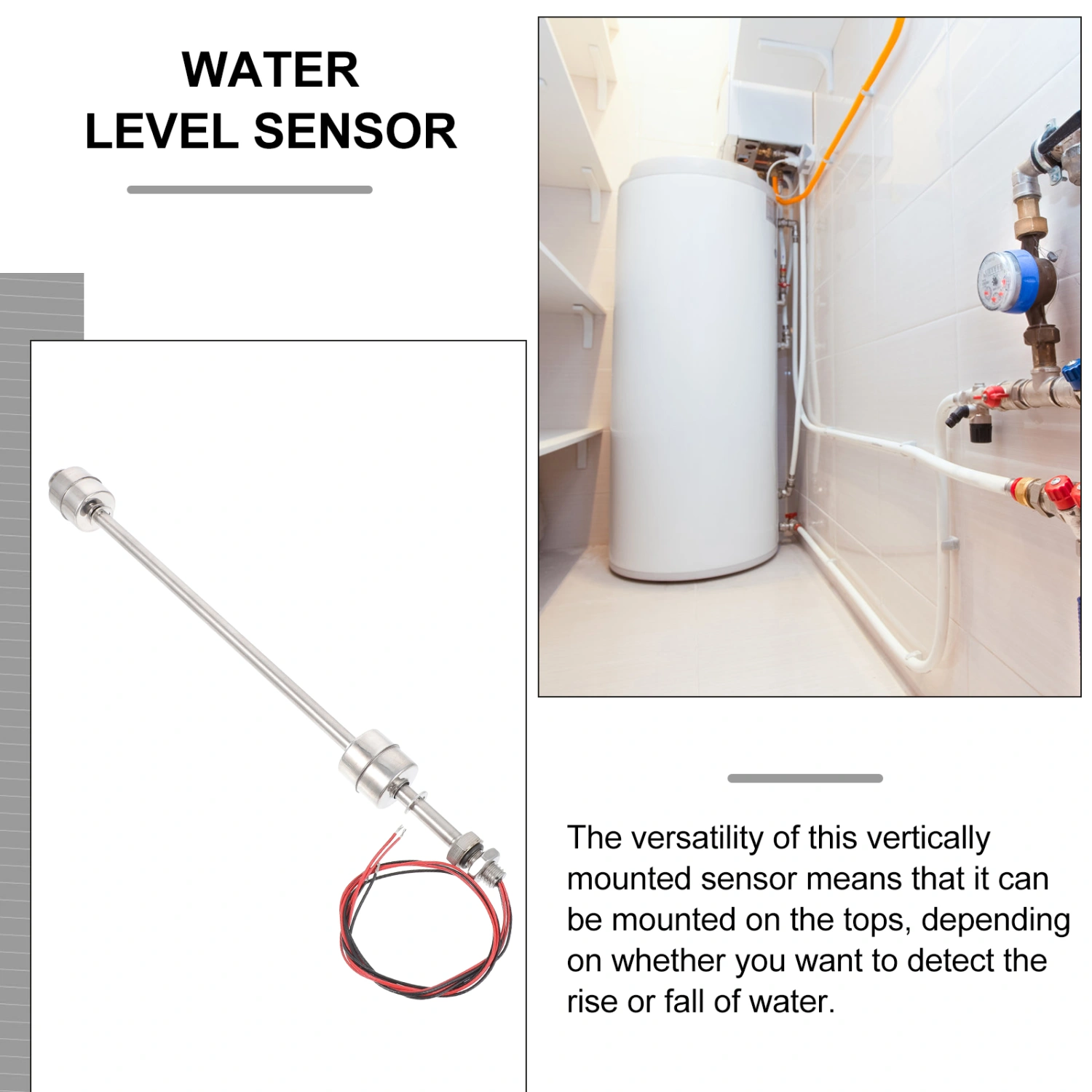 1 Pc Stainless Steel Practical Water Level Sensor Float Switch for Water Tank