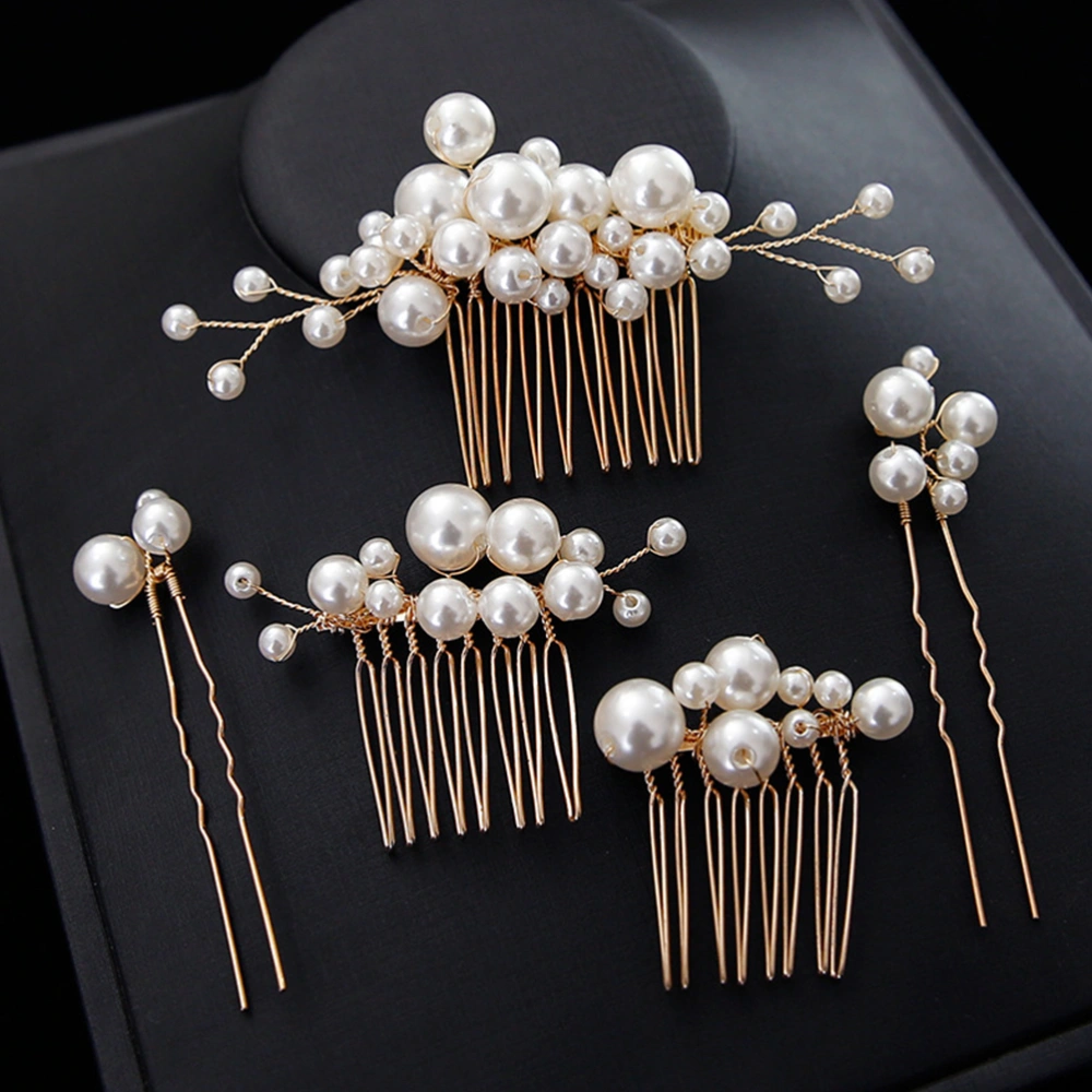 5Pcs Wedding Pearls Hair Comb Bridal Hair Pin Pearl Hair Clips Hair Accessories