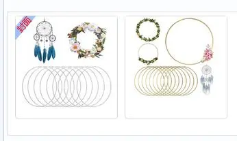 10 Pcs Dream Catcher Rings Macrame Rings Craft Rings Dream Floral Hoops Catcher Supplies