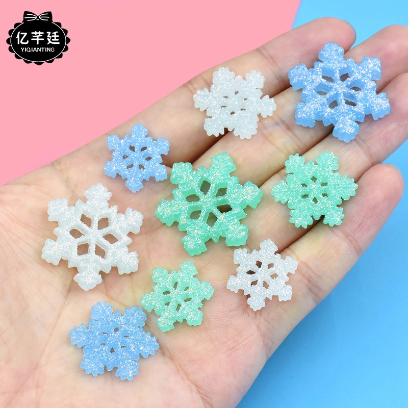 80Pcs Decorative Xmas Snowflakes Adorable Phone Case Charms Multi-function Flatback Charms