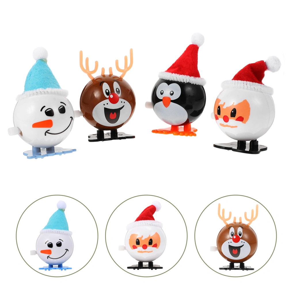 4PCS Christmas Wind-up Toys Christmas Theme Wind-up Plaything for Children