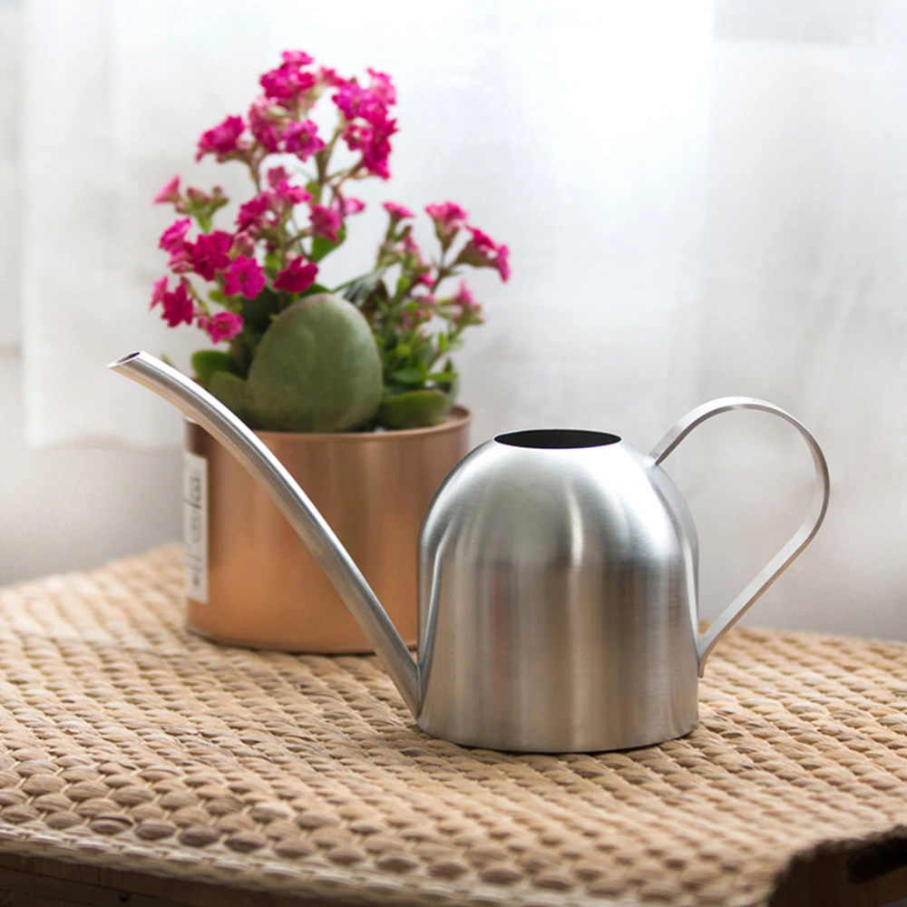 Stainless Steel Watering Kettle Watering Can Flower Gardening Tool Long Mouth Succulent Watering Device 500ML (Silver)