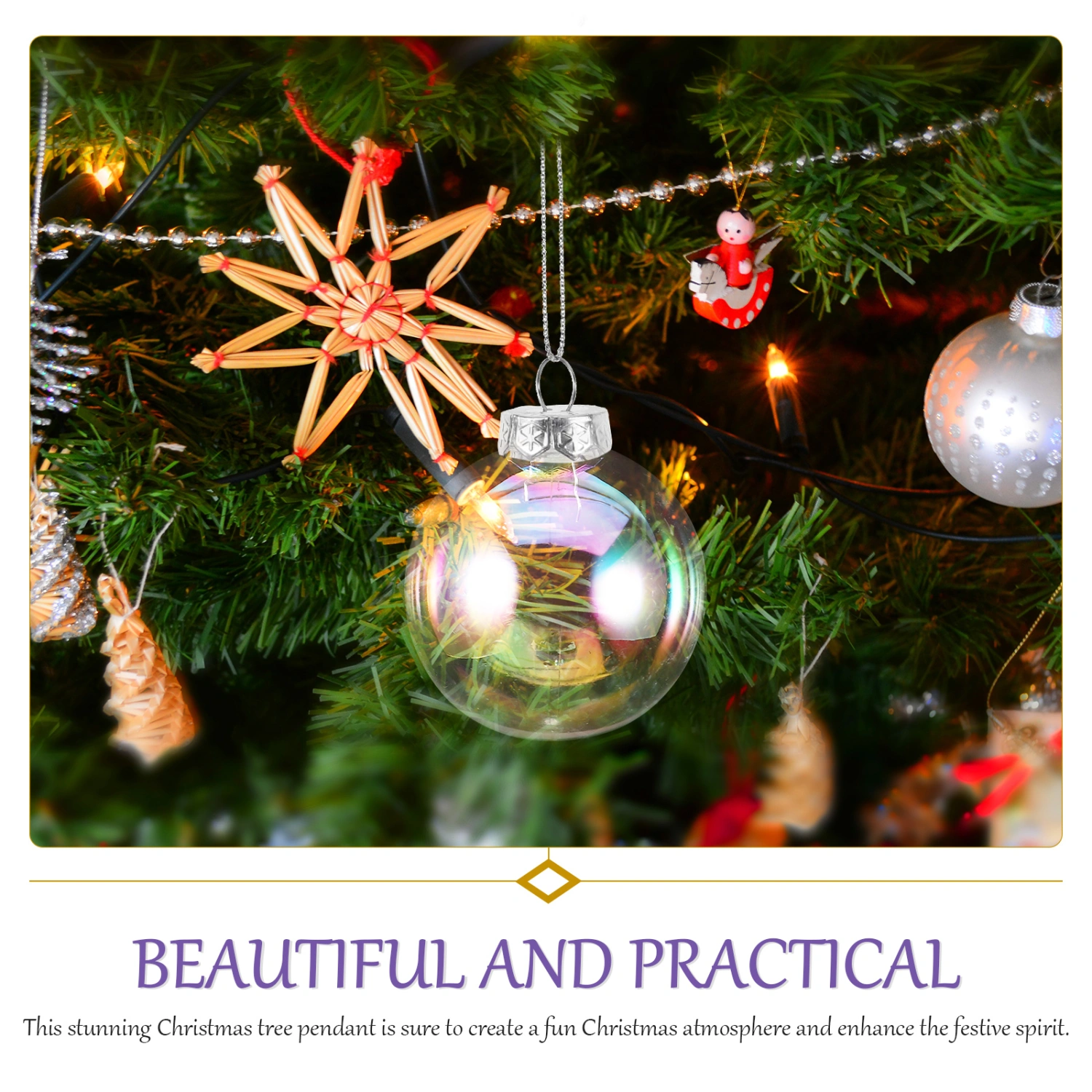 6pcs Christmas Ball 6cm Xmas Tree Hanging Decor Festive Christmas Tree Ornament