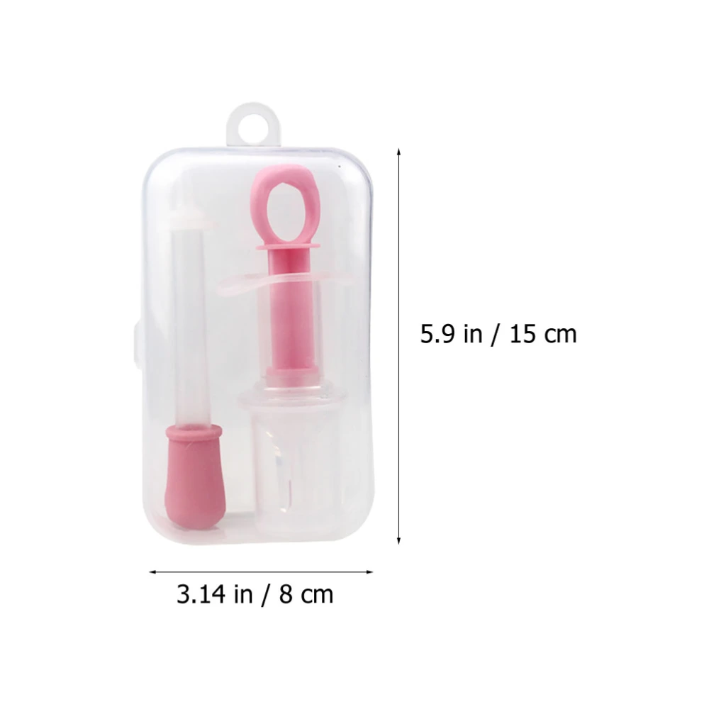 1 Set of Practical Pet Medicine Feeder Push Tube Medicine Feeding Dropper (Pink)