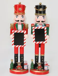 Wood Craft Nutcracker Statue Tabletop Christmas Nutcracker Model Nutcracker Soldier Decoration