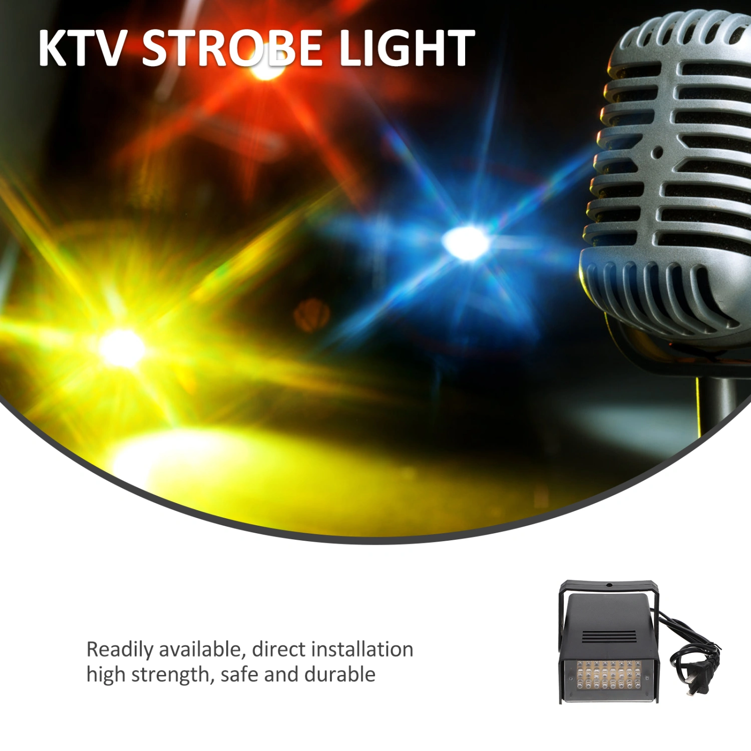White Strobe Light Mini DJ Strobe Light KTV Strobe Light Party Strobe Light (US Plug)