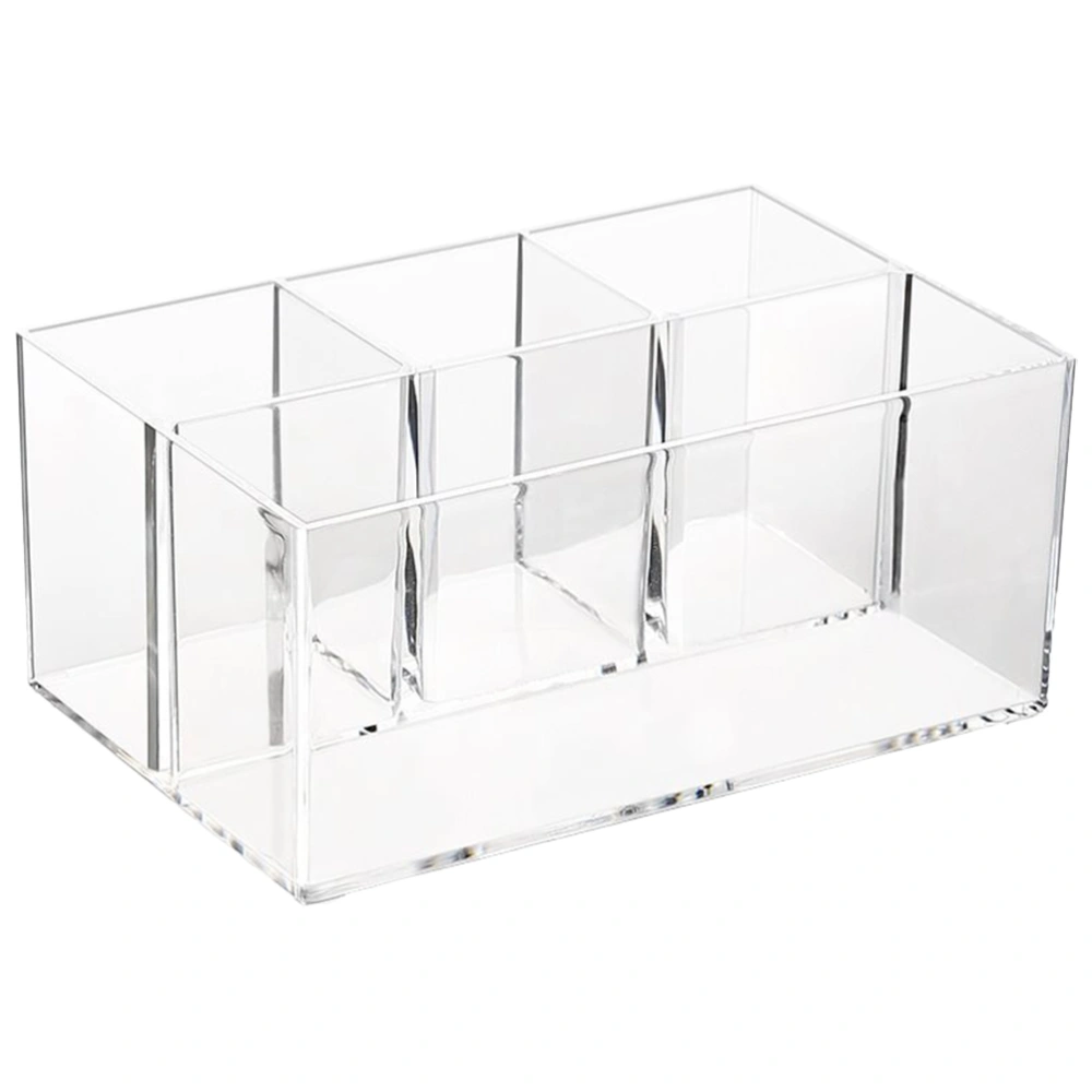 Compartment Makeup Brush Holder Transparent Pen Holder Desk Makeup Organizer Stationery Organizer