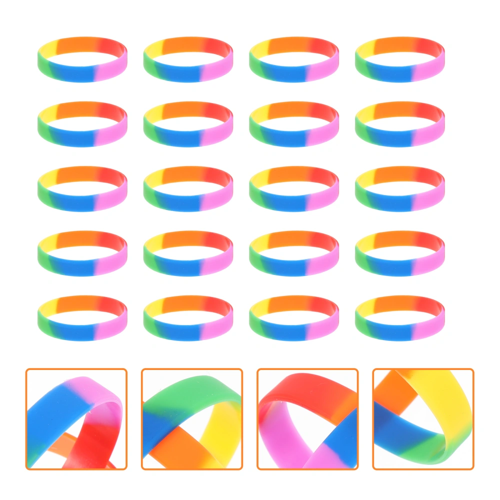 20pcs Fashion Rainbow Bangle Creative Colorful Hand Decor Chic Wristband