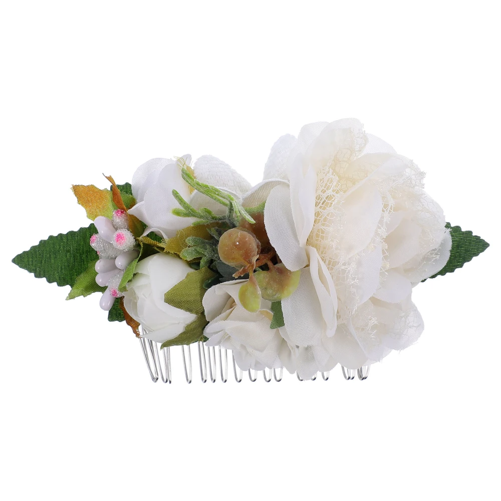 Artificial Flower Bride Hair Comb Wedding Headdress Decorative Hair Accessories